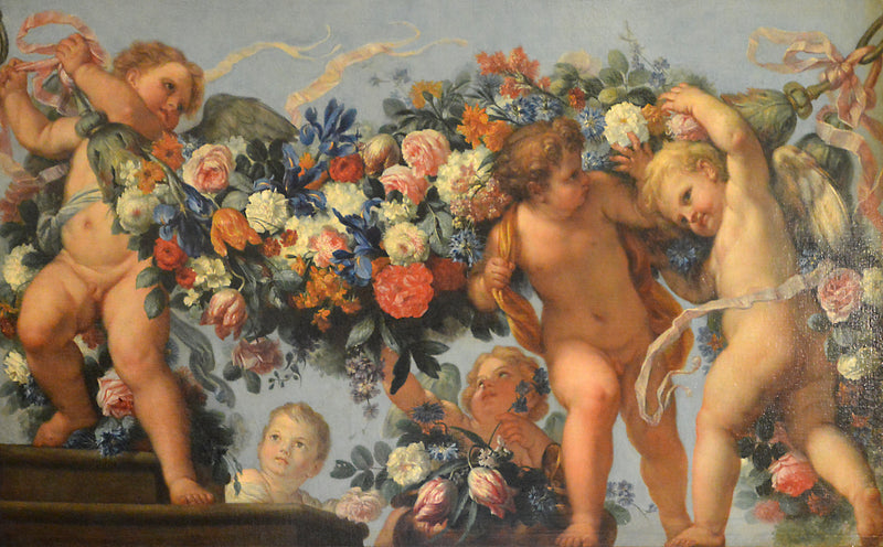 Amours et guirlande de fleurs - Carlo Maratta