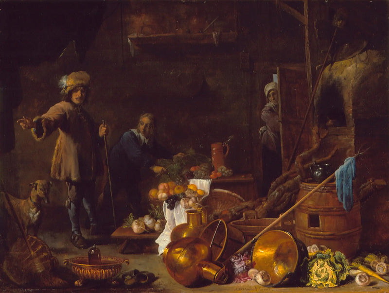 Interior of the kitchen - David Teniers the Younger