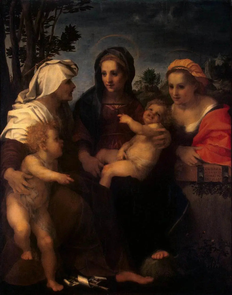 The Virgin and Child with Saint Catherine, Saint Elizabeth, and Saint John the Baptist - Andrea del Sarto