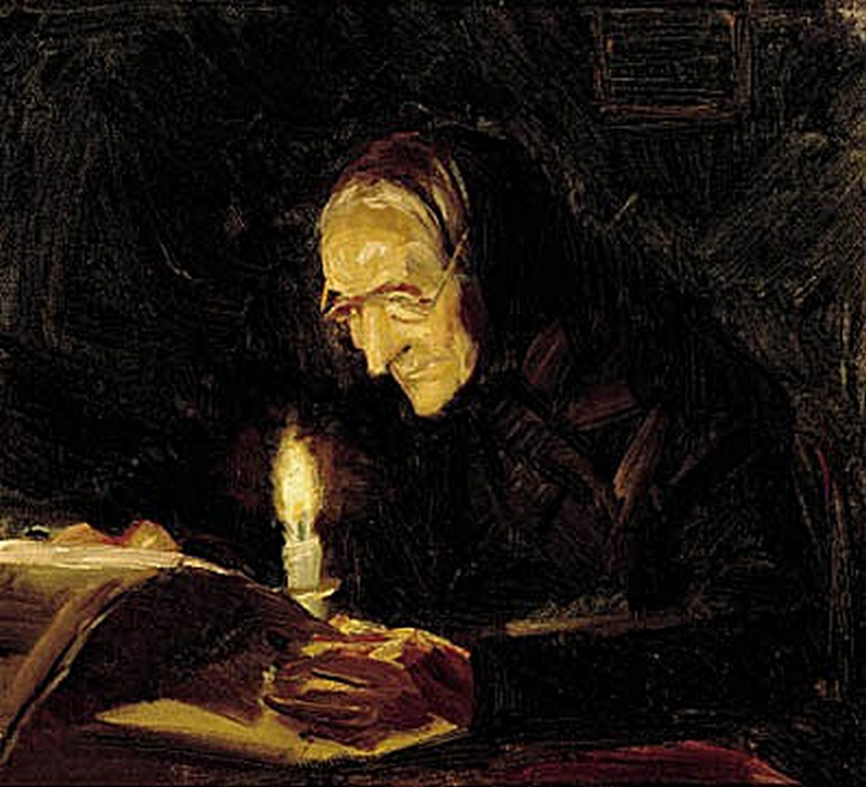 My mother by candlelight. - Anna Ancher
