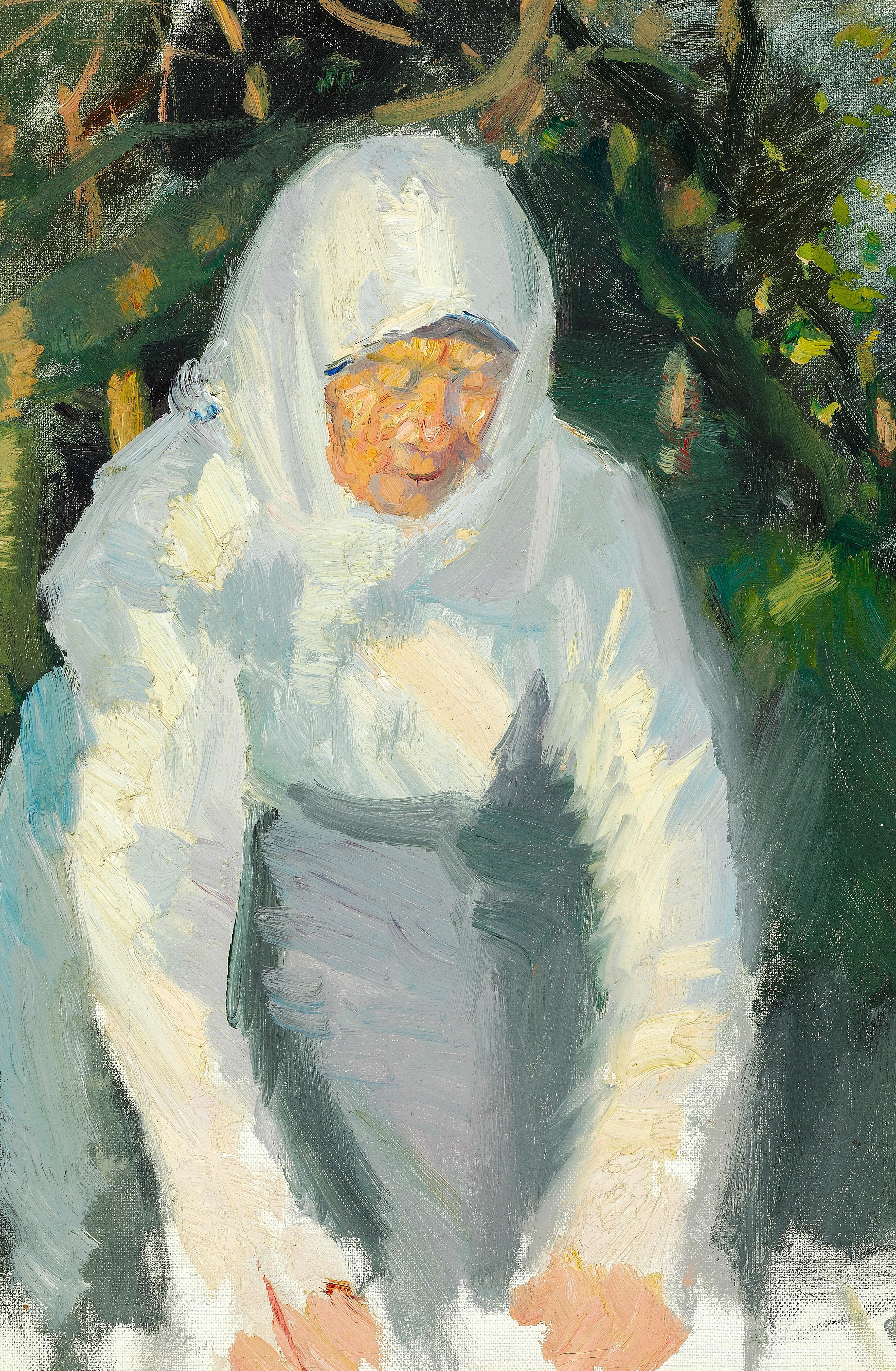 Femme de Skagen avec un foulard blanc. - Anna Ancher - Alpha Reproduction