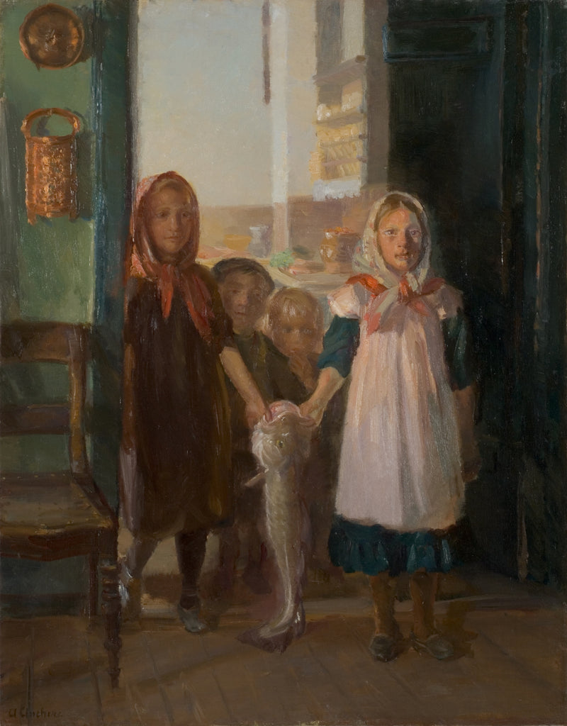 Little Girls with a Cod - Anna Ancher