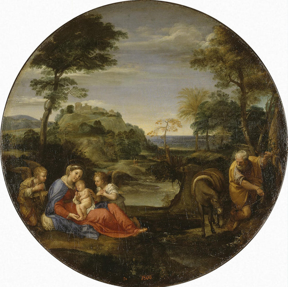 Repos pendant la fuite en Égypte - Annibale Carracci - Alpha Reproduction