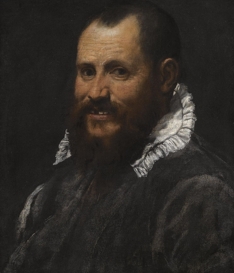 Portrait of a man, bust, in a white collar - Annibale Carracci