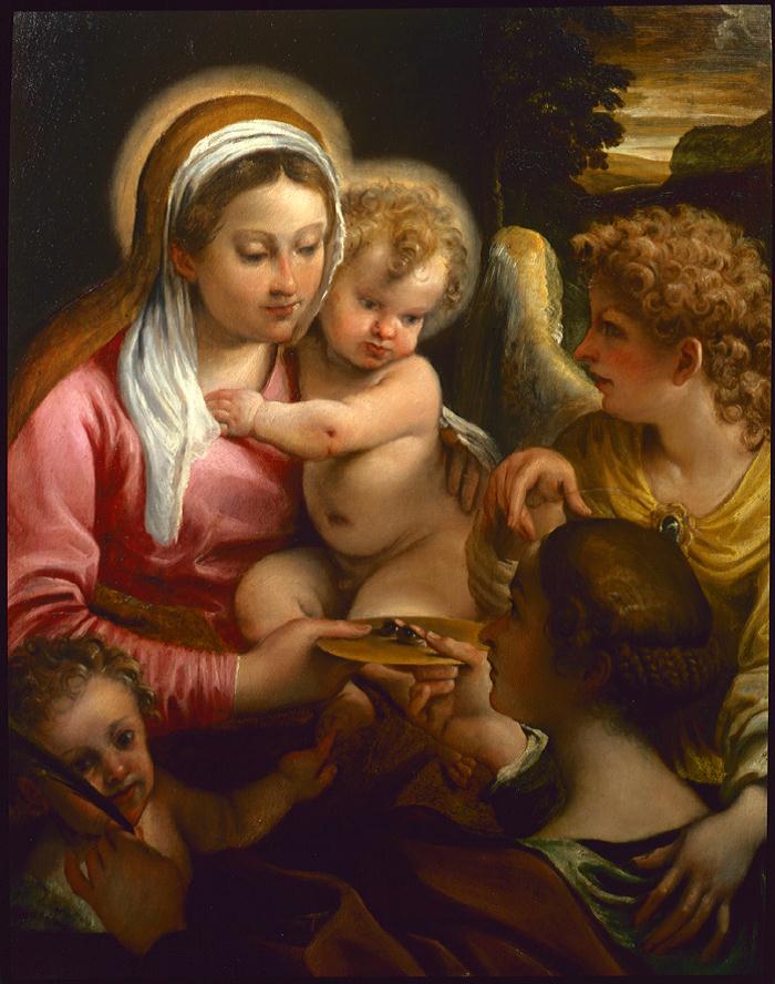 Vierge à l’Enfant avec sainte Lucie et le jeune Jean-Baptiste - Annibale Carracci - Alpha Reproduction