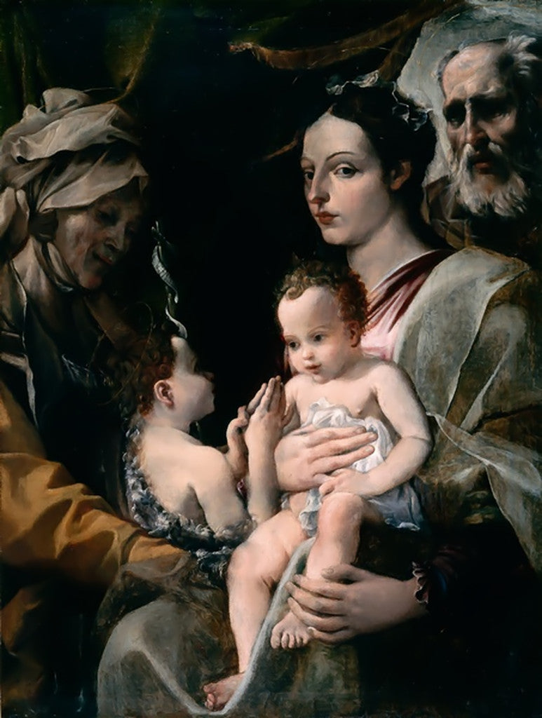 La Sainte Famille avec saint Jean-Baptiste et sainte Élisabeth - Annibale Carracci - Alpha Reproduction