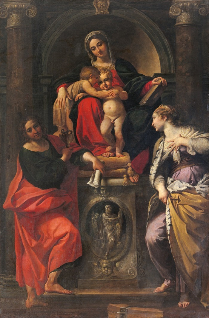 The Virgin and Child with Saints John the Baptist, John the Evangelist, and Saint Catherine - Annibale Carracci