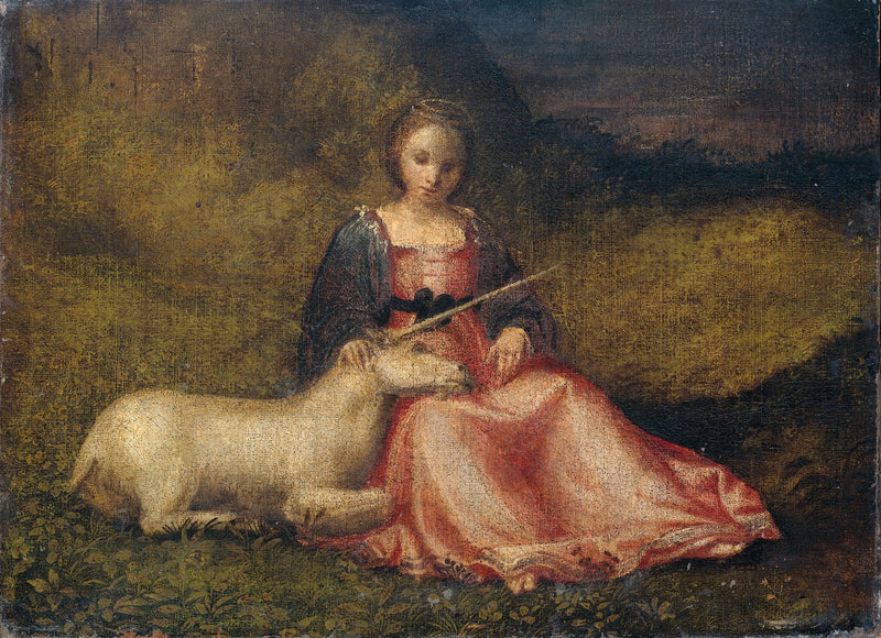 Young woman with a unicorn - Giorgione