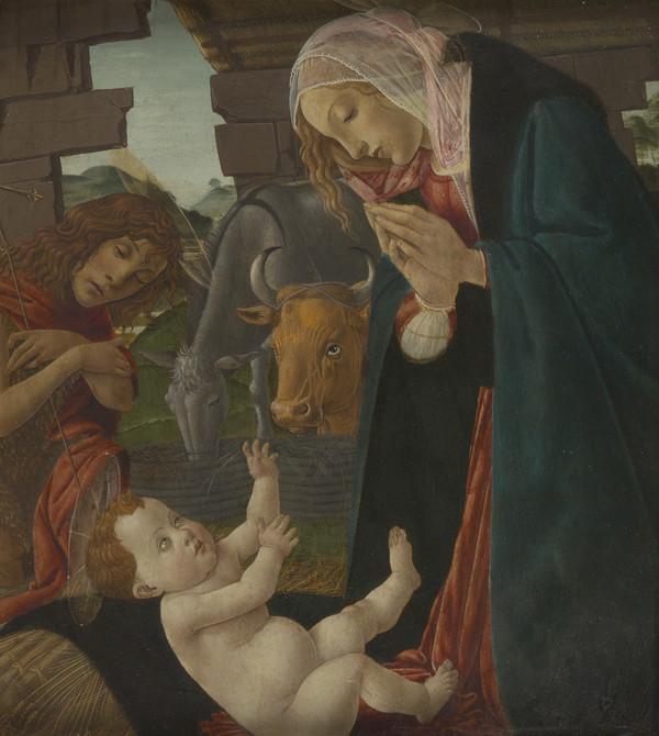 The Adoration of the Child by the Virgin and Saint John the Baptist - Sandro Botticelli