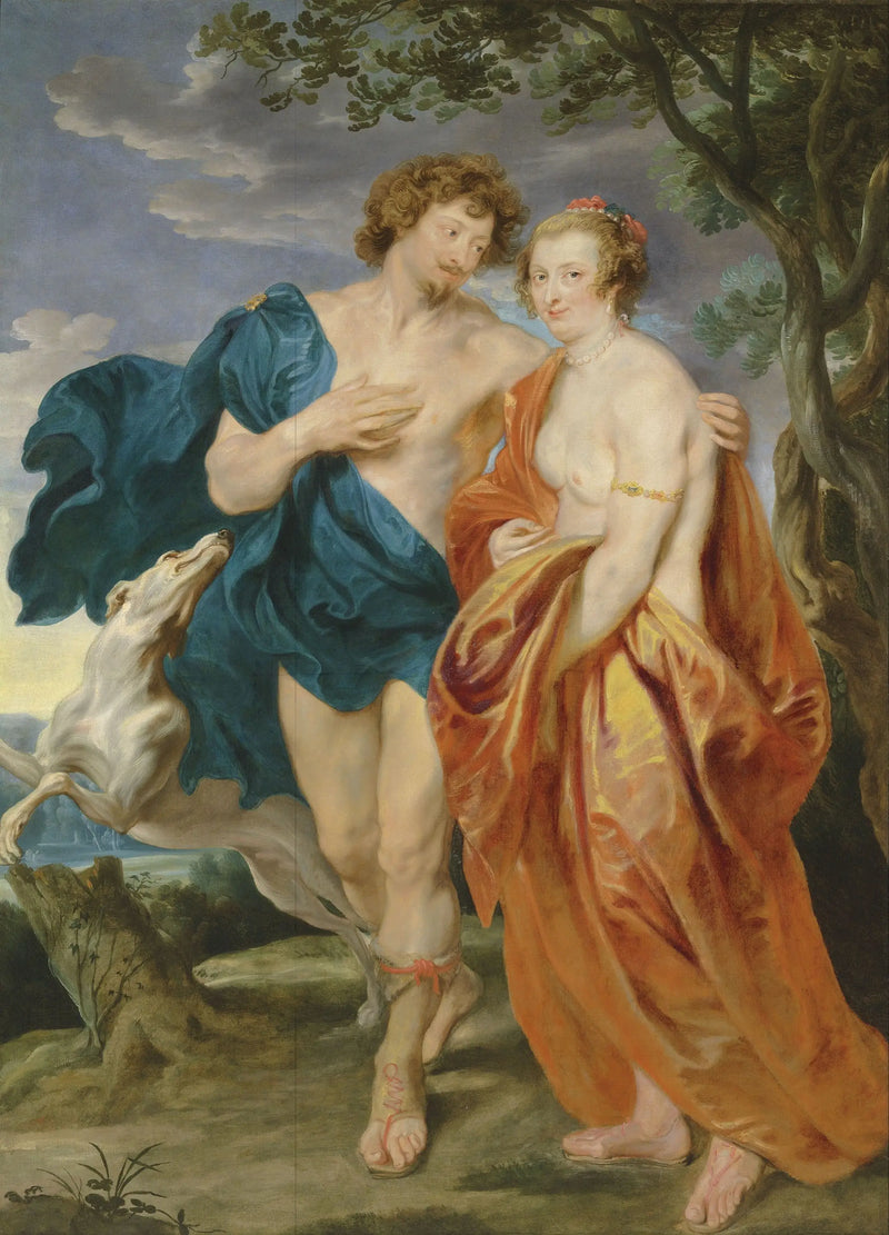 Double Portrait of George Villiers, Marquis and His Wife Katherine Manners, as Venus and Adonis - Antoine van Dyck