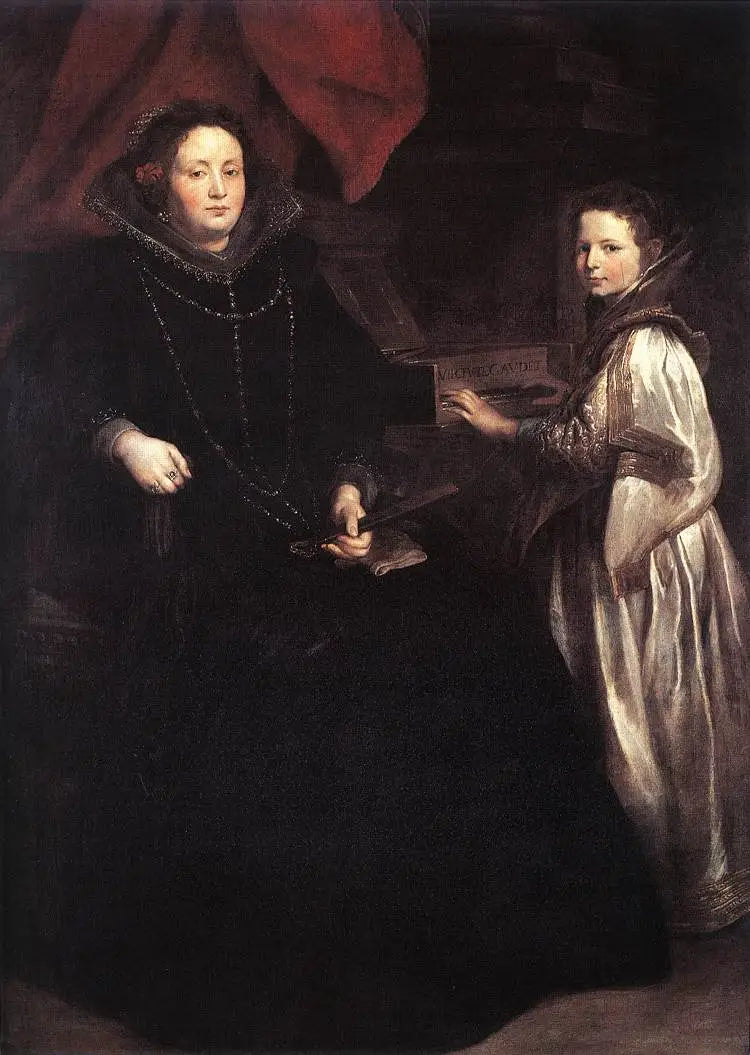 Portrait of Porzia Impériale and her daughter Maria Francesca - Antoine van Dyck