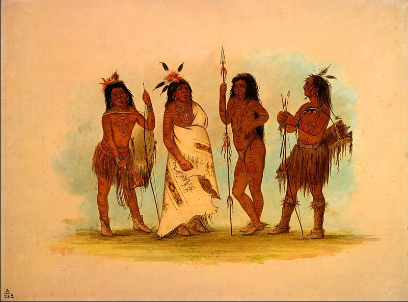 Chef Apache et trois guerriers - George Catlin