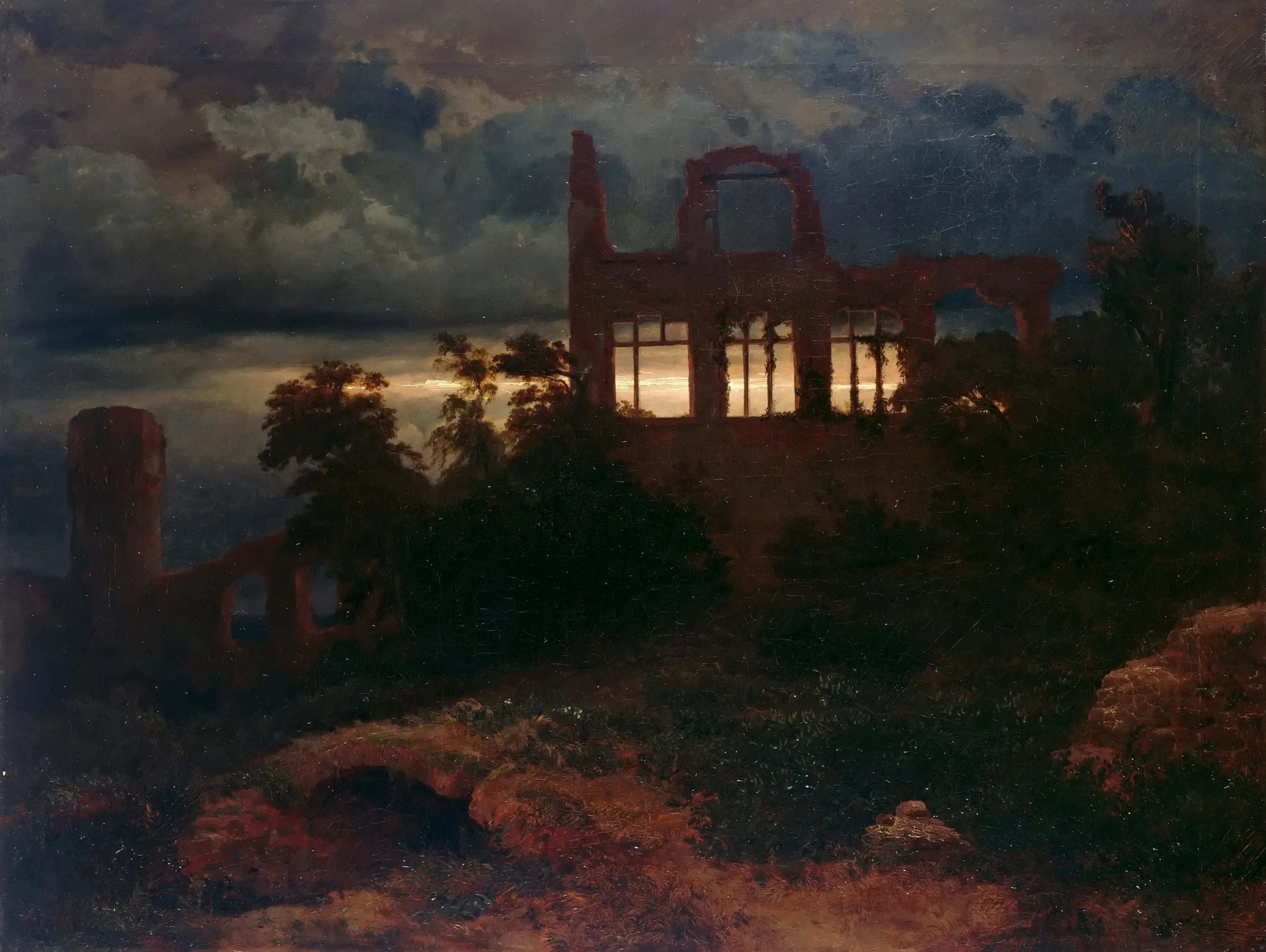 Paysage avec ruines de château - Arnold Böcklin - Alpha Reproduction