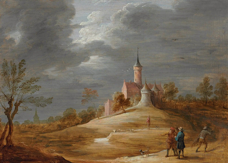 Characters in a landscape with a castle beyond - David Teniers le Jeune