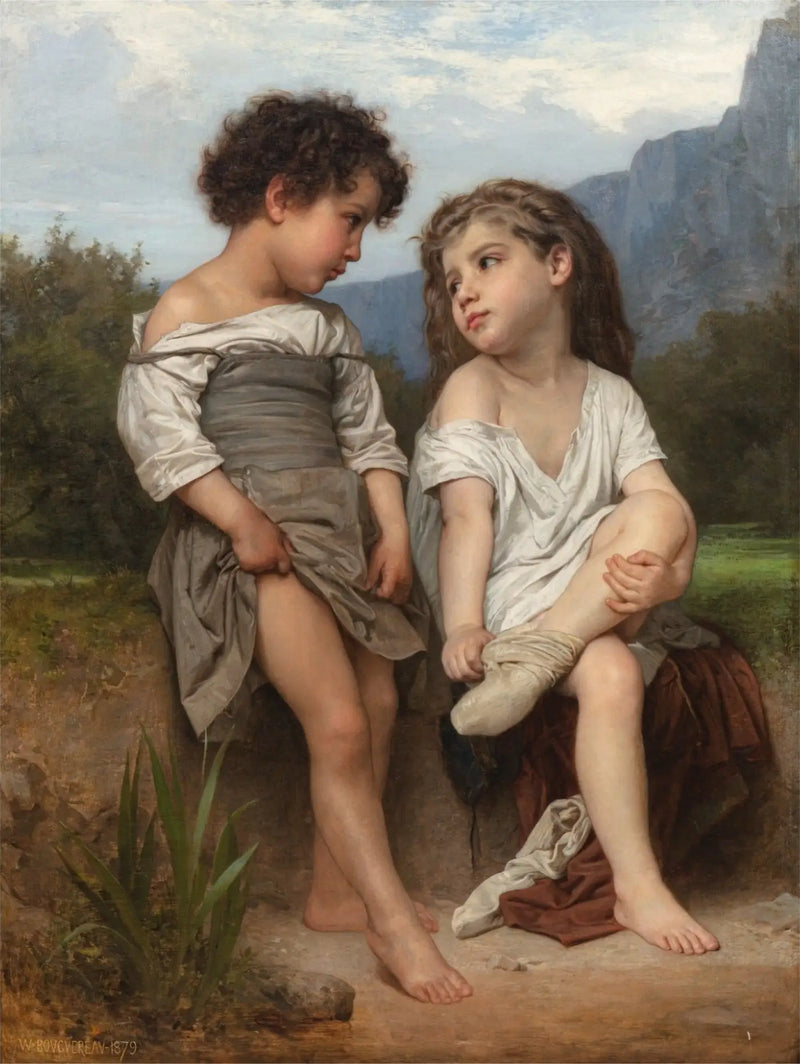 By the Stream. - Bouguereau