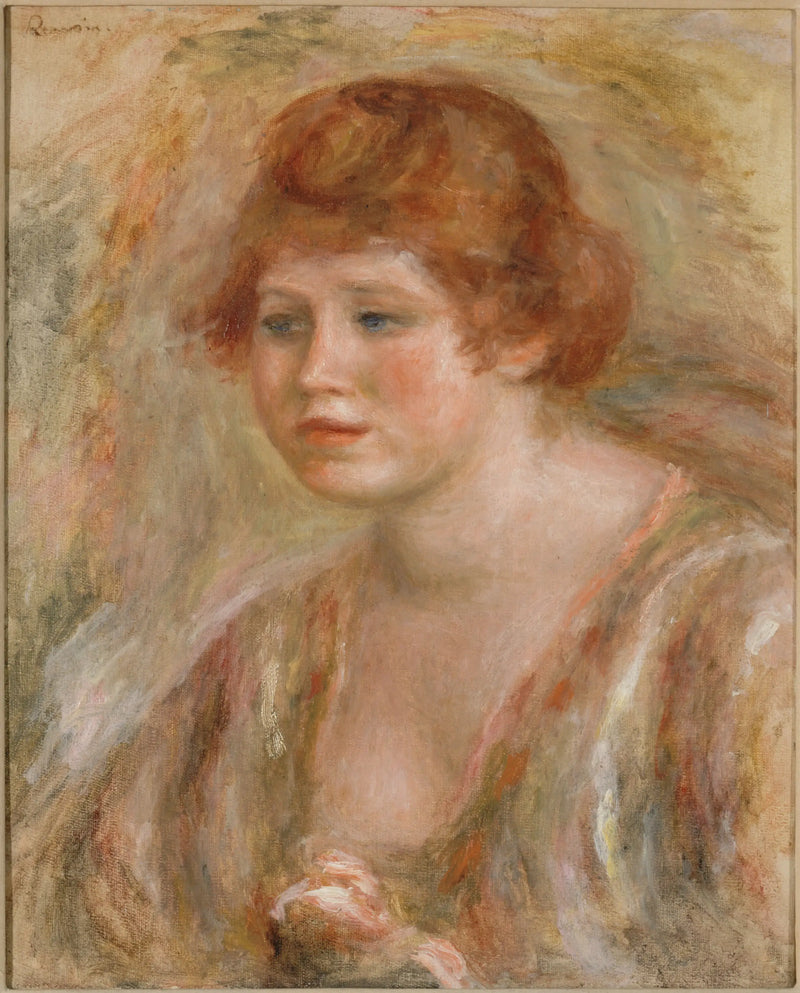 Young Woman with a Rose - Pierre-Auguste Renoir