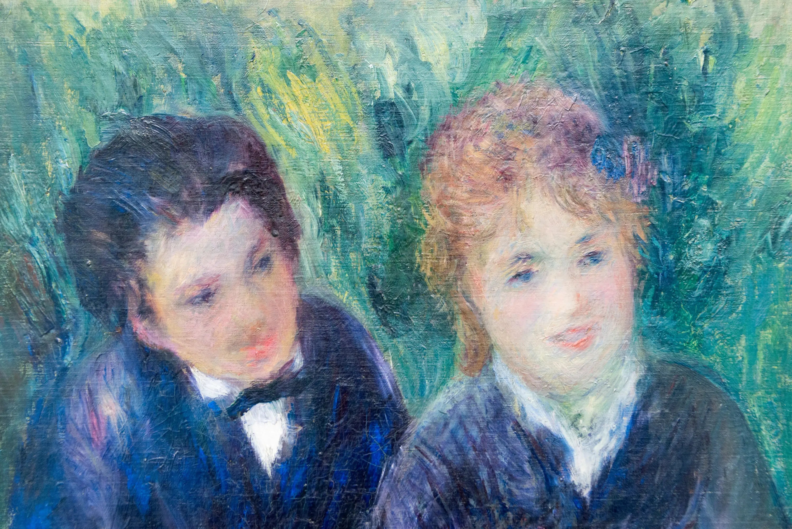 Reproduction du tableau « Portrait d'un jeune homme et d'une jeune fille - Pierre-Auguste Renoir » par Alpha Reproduction en peinture à l’huile