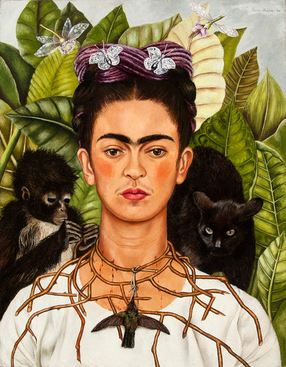 Self-portrait with Thorn Necklace and Hummingbird – Frida Kahlo (1940)
