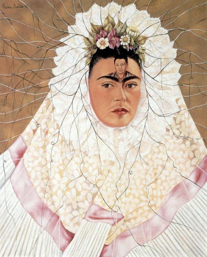 Self-Portrait in Tehuana (Diego in My Thoughts) – Frida Kahlo (1943)