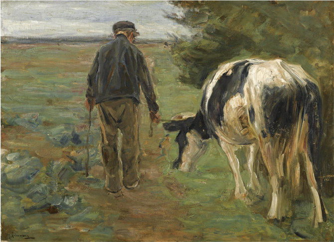 LE FERMIER ET LA VACHE - Max Liebermann