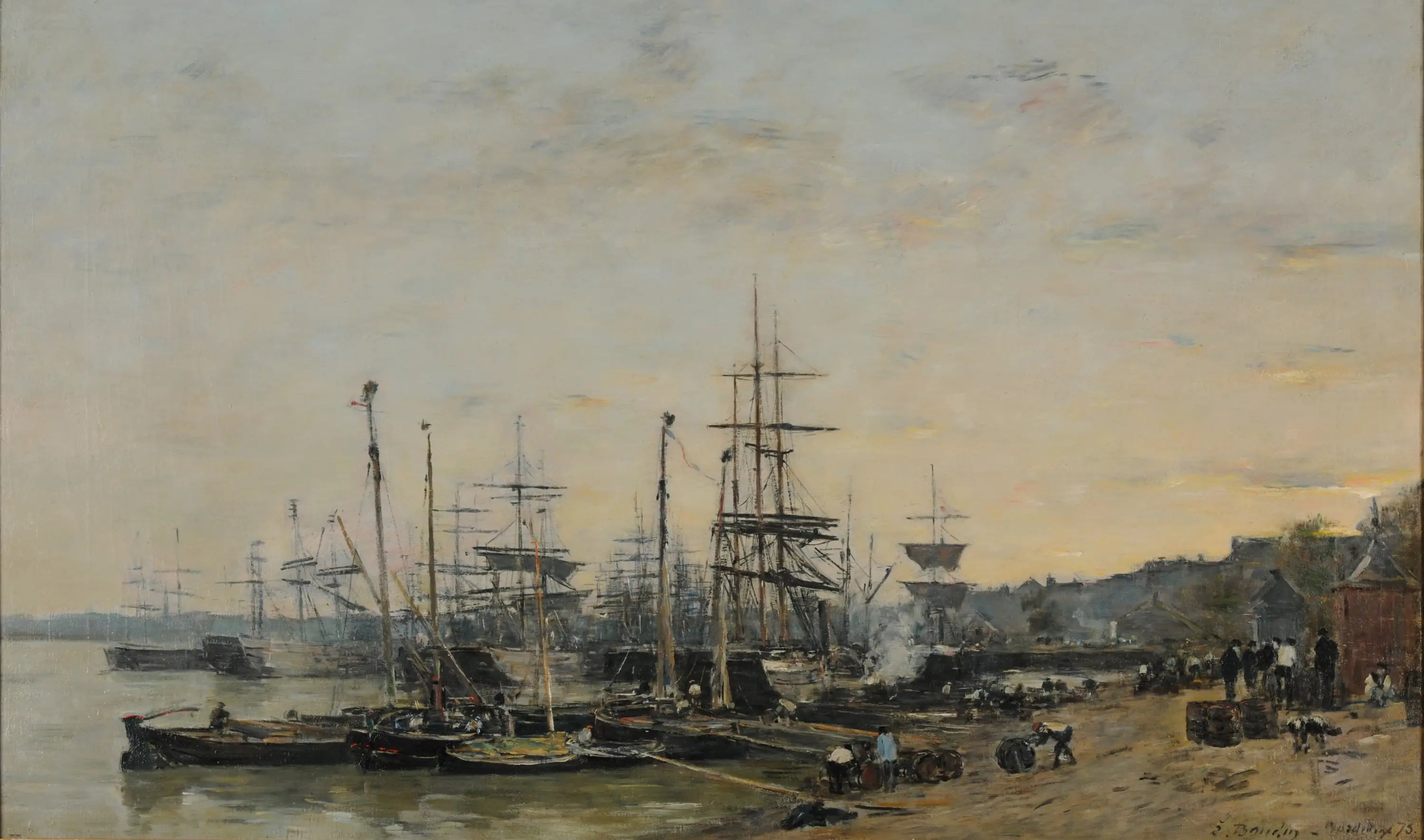 Reproduction du tableau « Le port de Bordeaux, vu du quai des Chartrons - Eugène Boudin » par Alpha Reproduction en peinture à l’huile