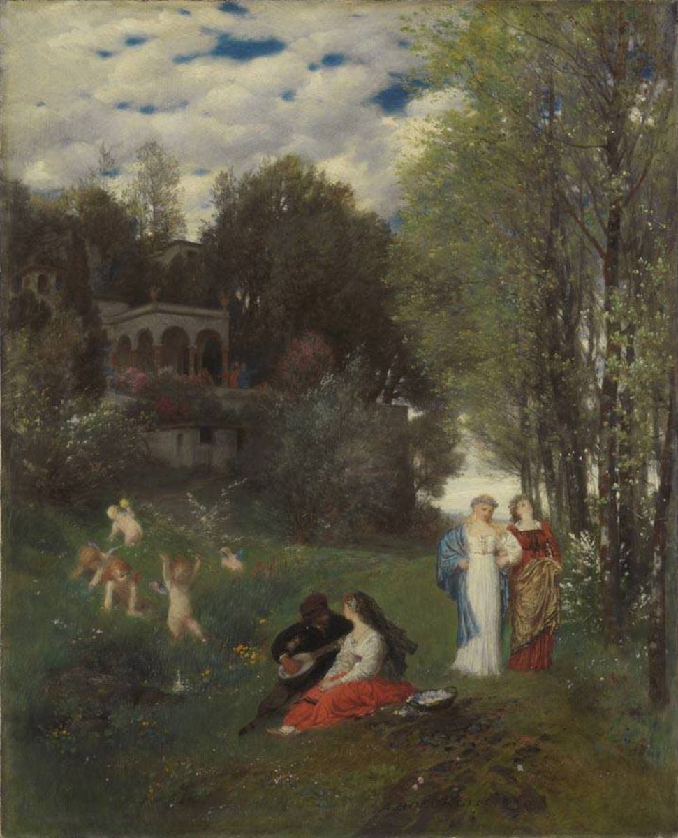 Paysage printanier idéal - Arnold Böcklin