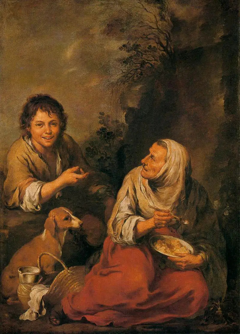 Vieille femme et garçon - Bartolomé Esteban Murillo - Alpha Reproduction
