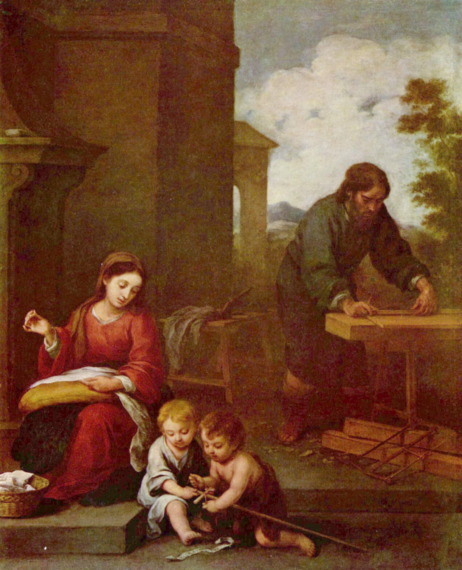 Sainte Famille avec saint Jean-Baptiste - Bartolomé Esteban Murillo