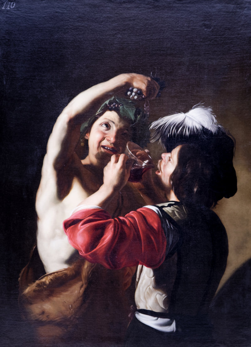 Bacchus et un buveur. - Bartolomeo Manfredi