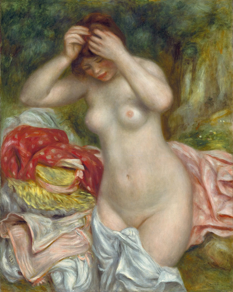 Bather Arranging Her Hair - Pierre-Auguste Renoir