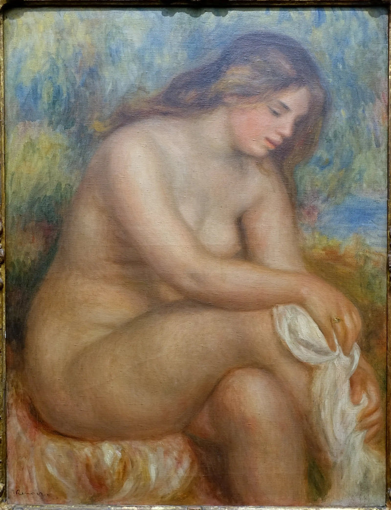 Bather Drying Her Right Leg - Pierre-Auguste Renoir
