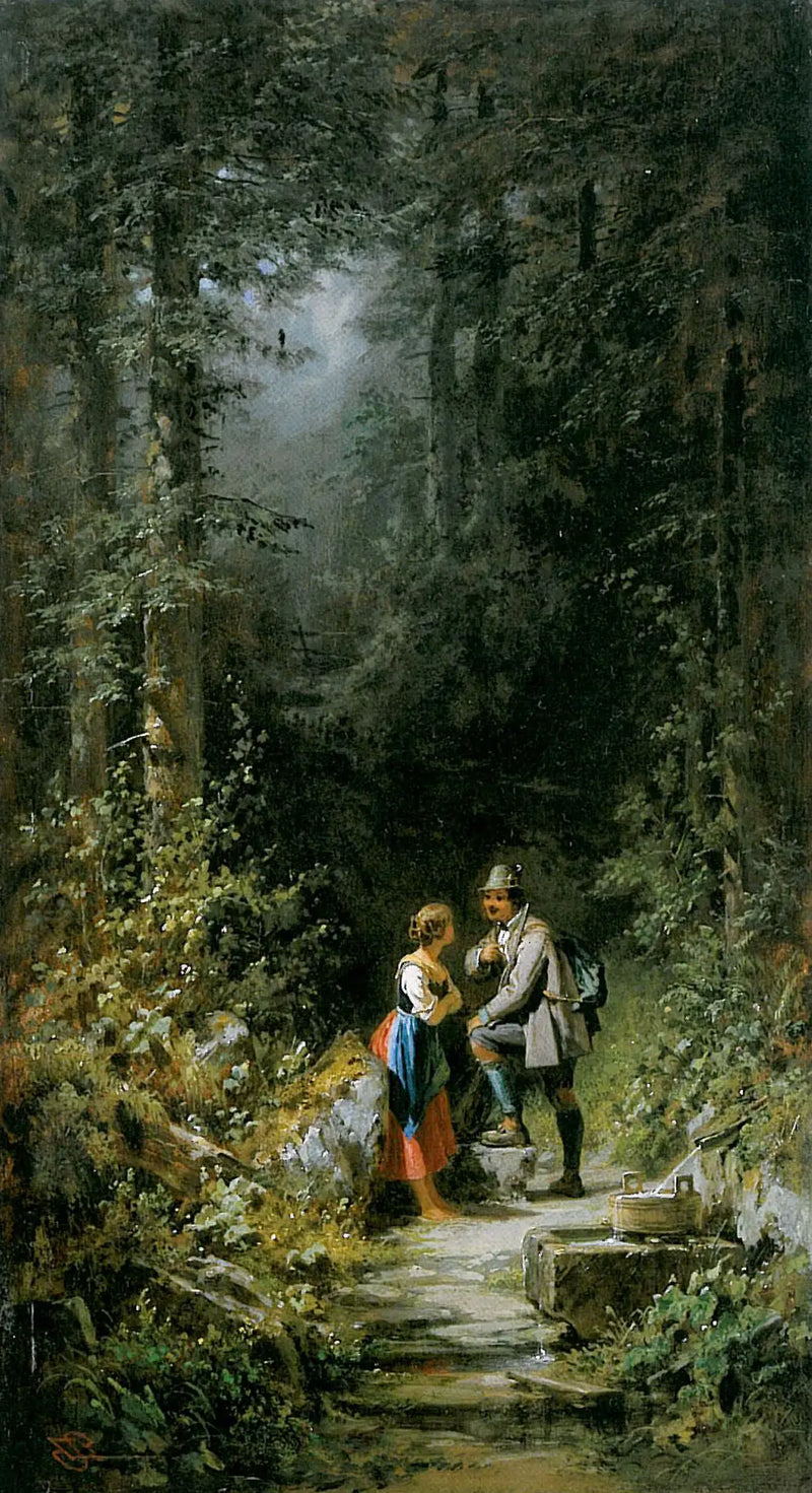 Encounter in the Forest - Carl Spitzweg