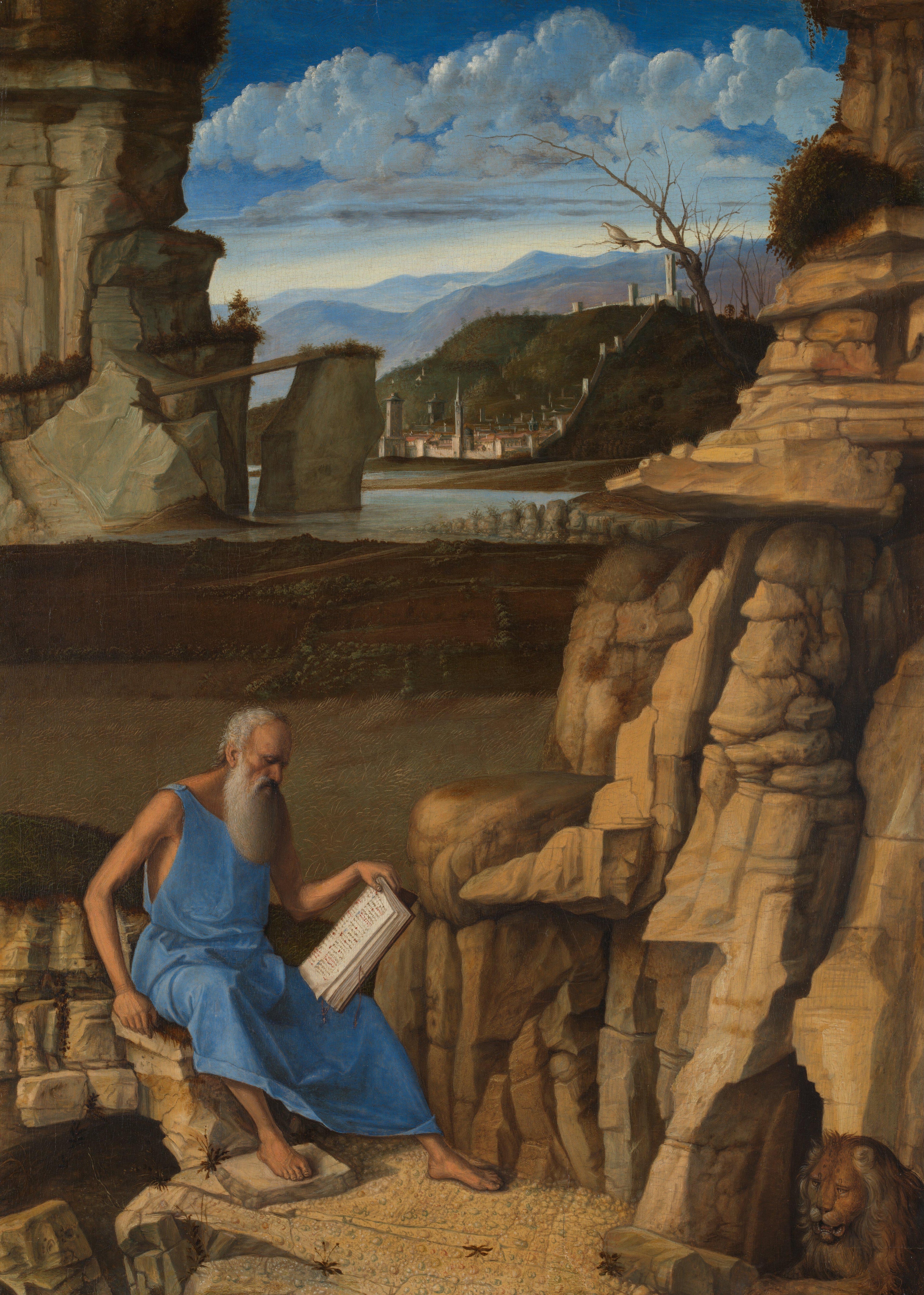 Paysage avec Saint Jérôme lisant - Giovanni Bellini