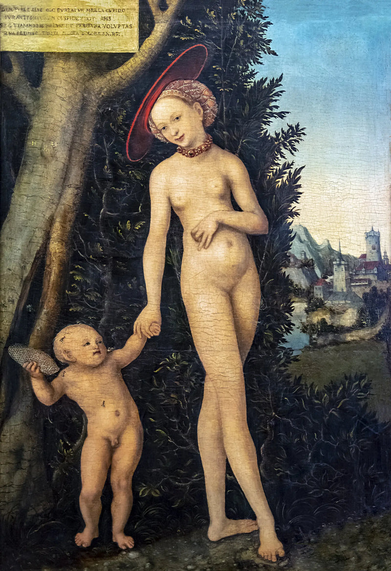 Venus and Cupid flying with honey - Lucas Cranach the Elder
