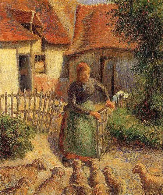 The Shepherdess Tenant of the Sheep - Camille Pissarro