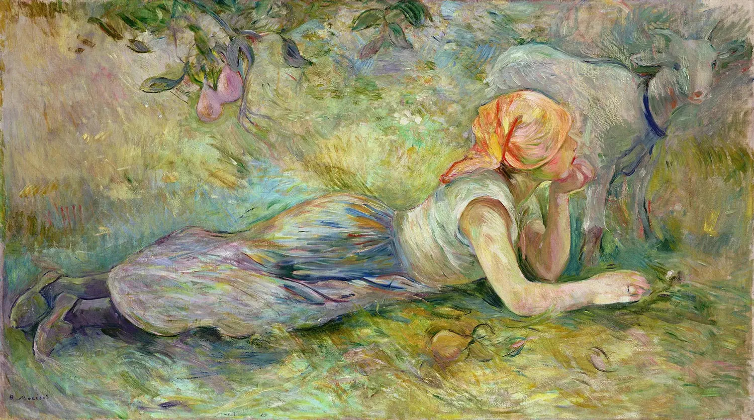 Reproduction du tableau « Bergère couchée - Berthe Morisot » par Alpha Reproduction en peinture à l’huile