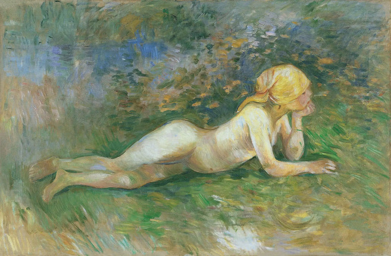 Nude Shepherdess Lying Down - Berthe Morisot