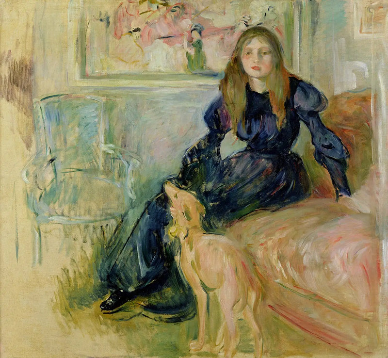 Julie Manet and her whippet Laërte - Berthe Morisot