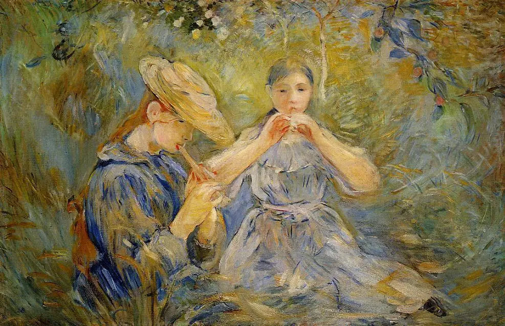 Reproduction du tableau « Les Flageolets - Berthe Morisot » par Alpha Reproduction en peinture à l’huile