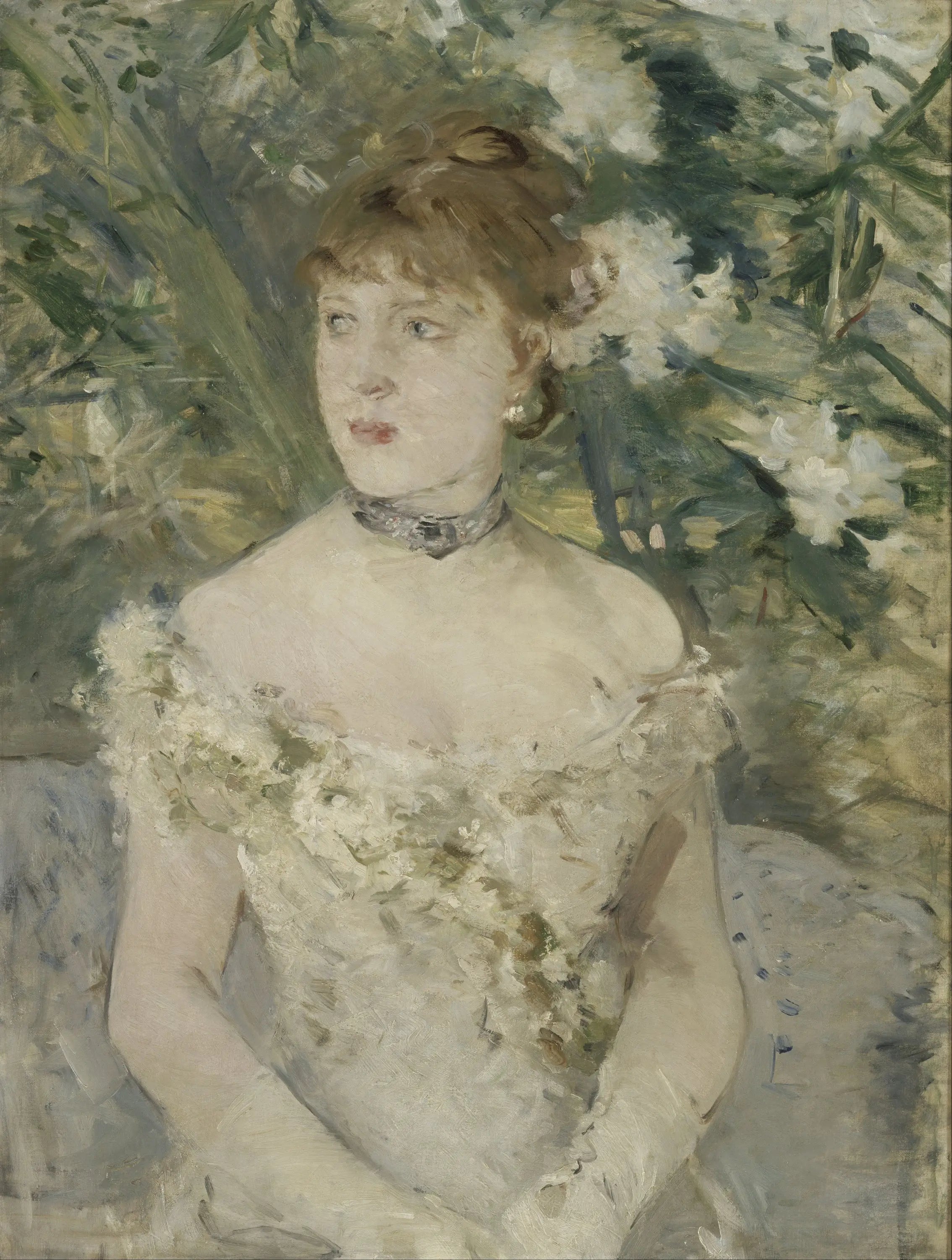 Reproduction du tableau « Jeune Femme en toilette de bal - Berthe Morisot » par Alpha Reproduction en peinture à l’huile