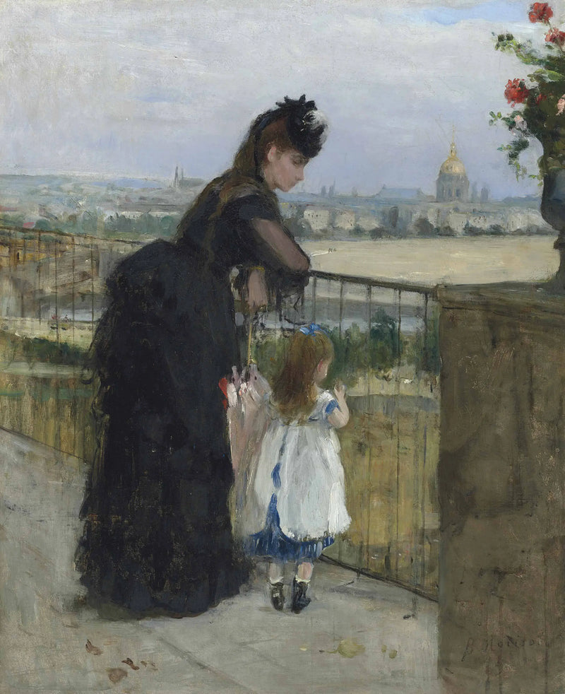 Woman and Child on the Balcony - Berthe Morisot