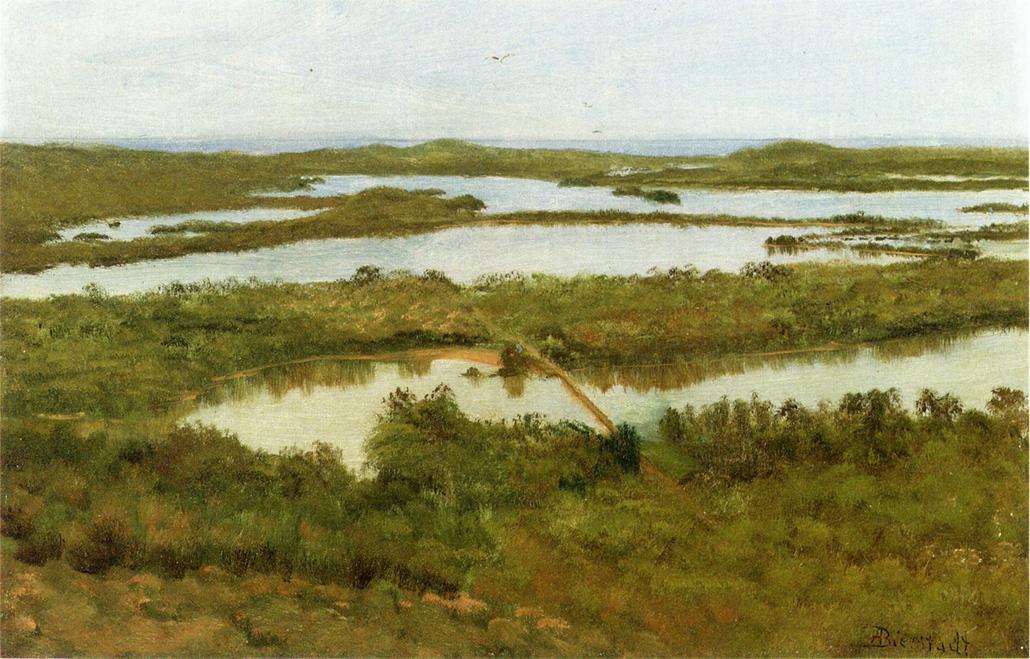 Un estuaire de rivière - Albert Bierstadt