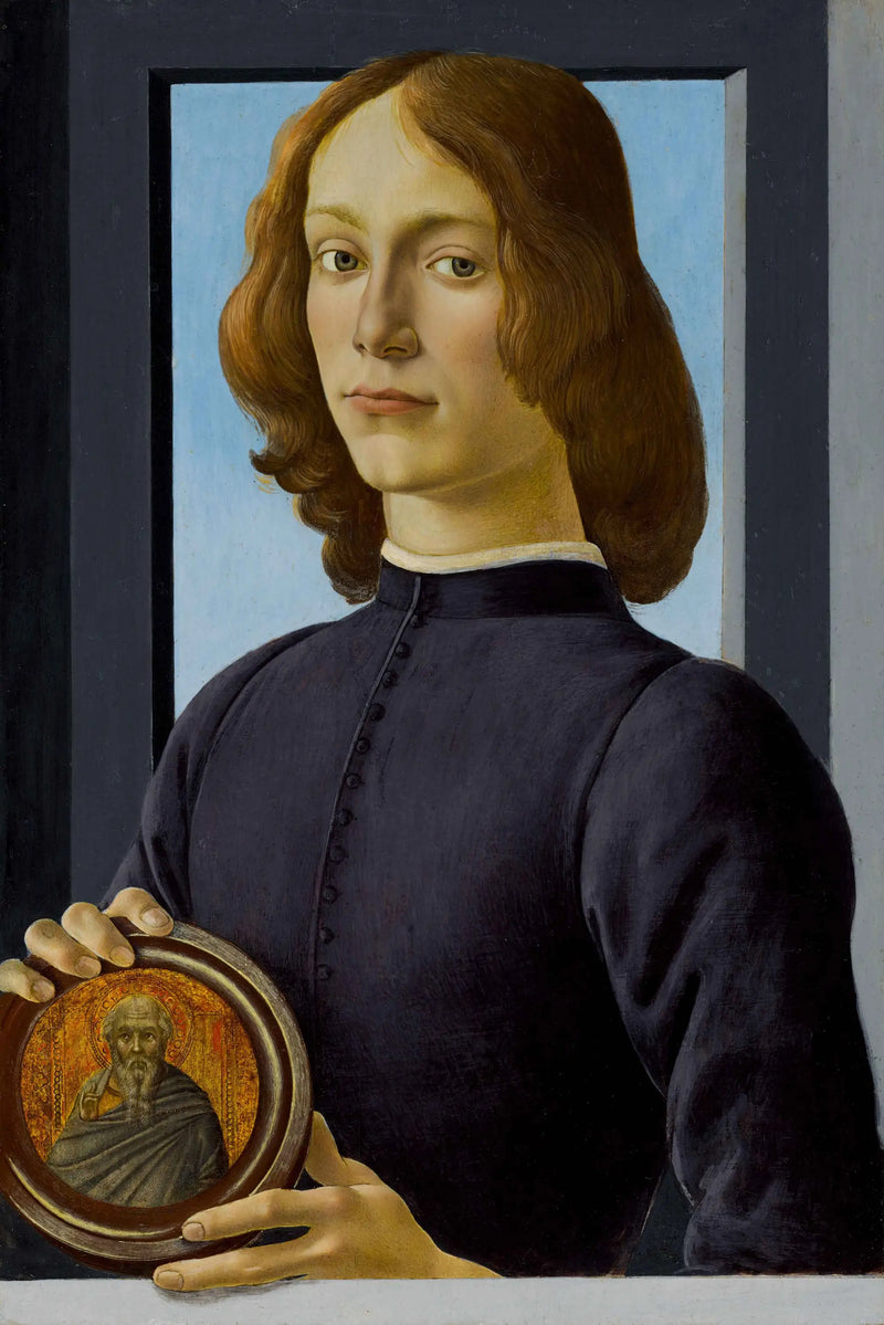 Portrait of a Young Man Holding a Medallion - Sandro Botticelli