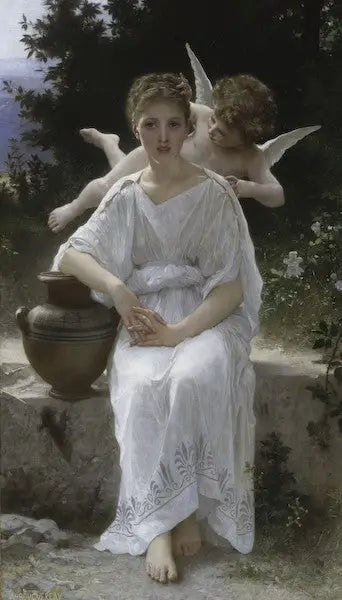 Reproduction du tableau « Première Rêverie - Bouguereau » par Alpha Reproduction en peinture à l’huile