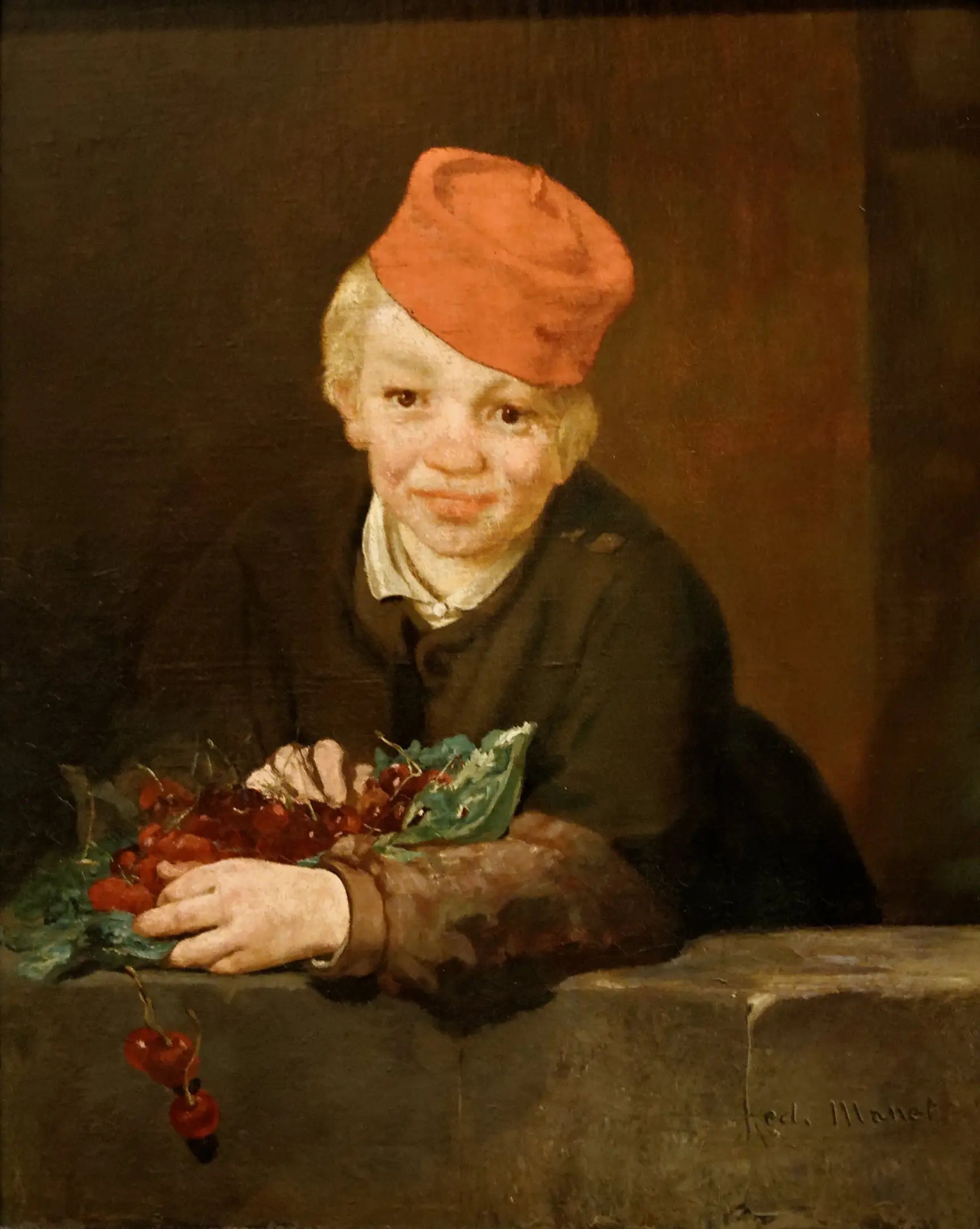 Reproduction du tableau « L'enfant aux cerises - Édouard Manet » par Alpha Reproduction en peinture à l’huile