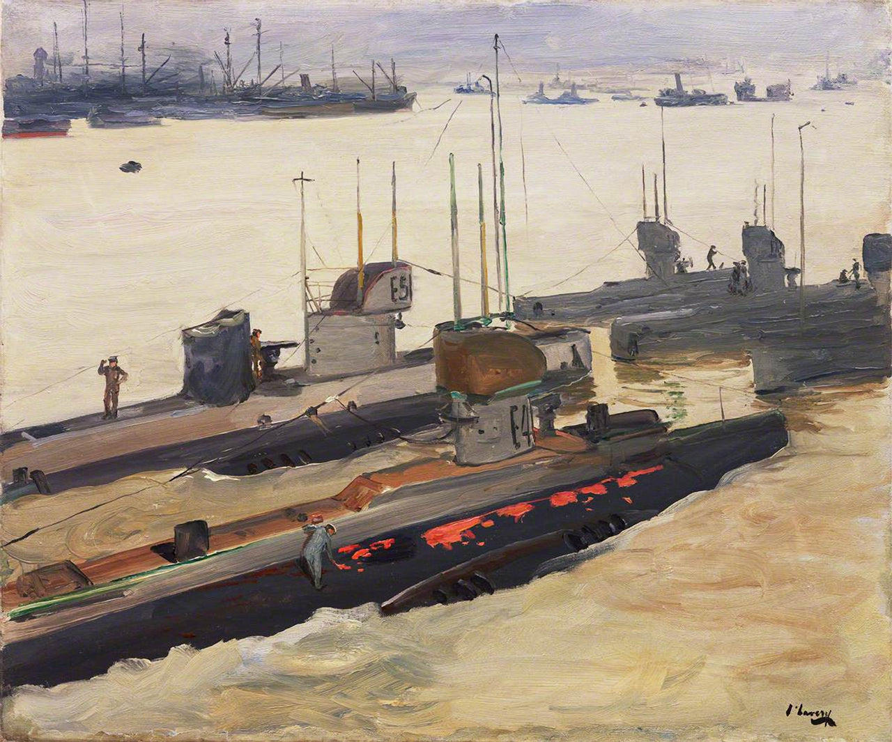 British minelaying submarines, Harwich - John Lavery