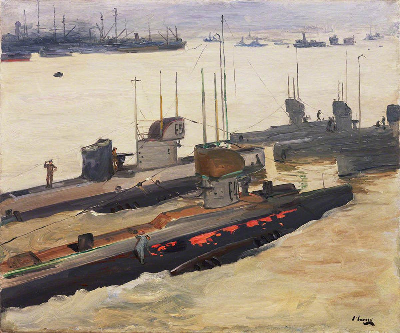 British minelaying submarines, Harwich - John Lavery