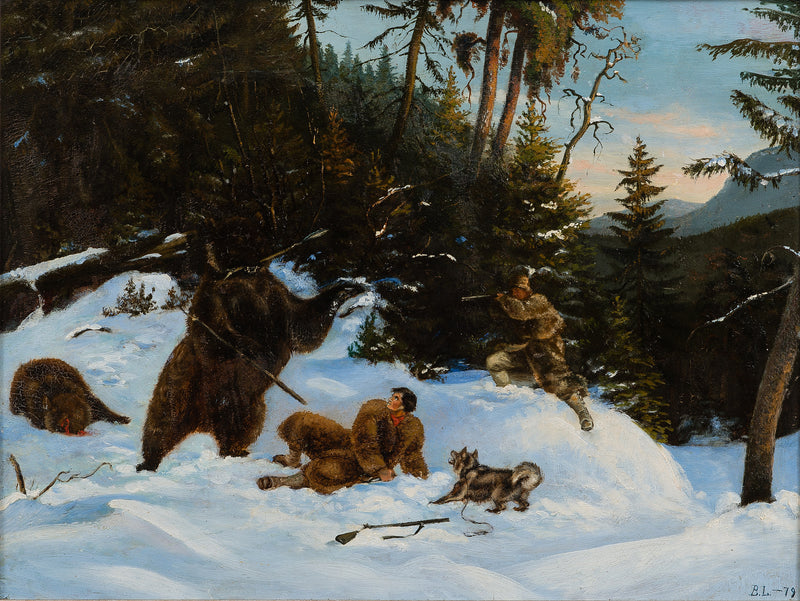 Bear hunting - Bruno Liljefors