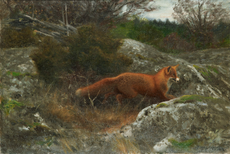 Fox in an Autumn Landscape - Bruno Liljefors