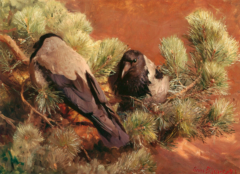 Hooded Ravens - Bruno Liljefors